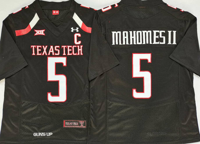 Texas Tech Red Raiders Black #5 MAHOMES II Stitched Jersey