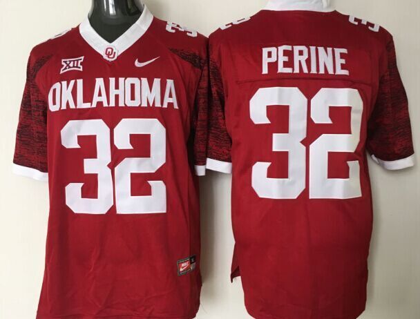 Oklahoma Sooners #32 Perine Red Stitched Jersey