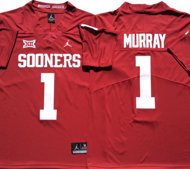 Oklahoma Sooners Red #1 MURRAY Stitched Jersey