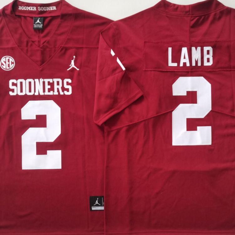 Oklahoma Sooners Red #2 LAMB Stitched Jersey