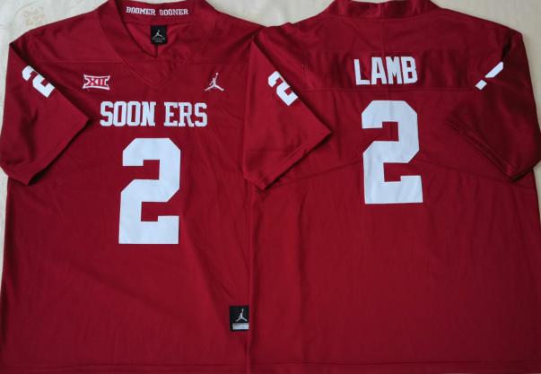 Oklahoma Sooners Red #2 LAMB Stitched Jersey