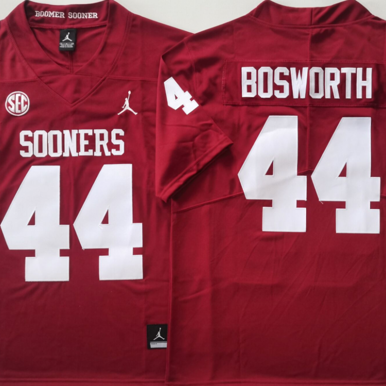 Oklahoma Sooners Red #44 BOSWORTH Stitched Jersey
