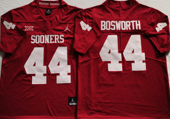 Oklahoma Sooners Red #44 BOSWORTH Stitched Jersey