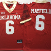Oklahoma Sooners Red White #6 MAYFIELD Stitched Jersey