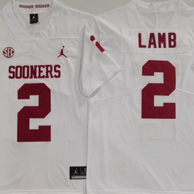 Oklahoma Sooners White #2 LAMB Stitched Jersey