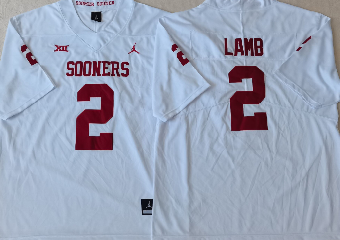 Oklahoma Sooners White #2 LAMB Stitched Jersey