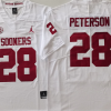 Oklahoma Sooners White #28 PETERSON Stitched Jersey