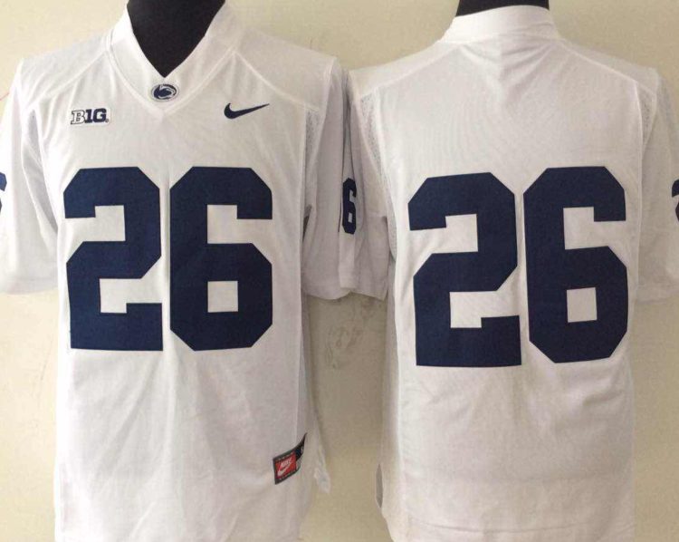 Penn State Nittany Lions #26 White Stitched Jersey