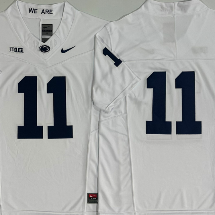 Penn State Nittany Lions White #11 Stitched Jersey