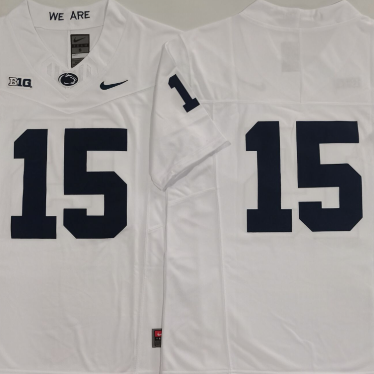 Penn State Nittany Lions White #15 Stitched Jersey