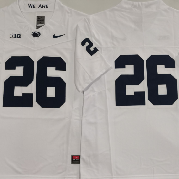 Penn State Nittany Lions White #26 Stitched Jersey