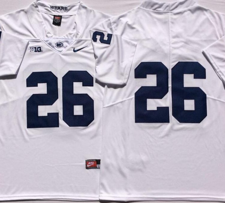 Penn State Nittany Lions White #26 BARKLEY Stitched Jersey