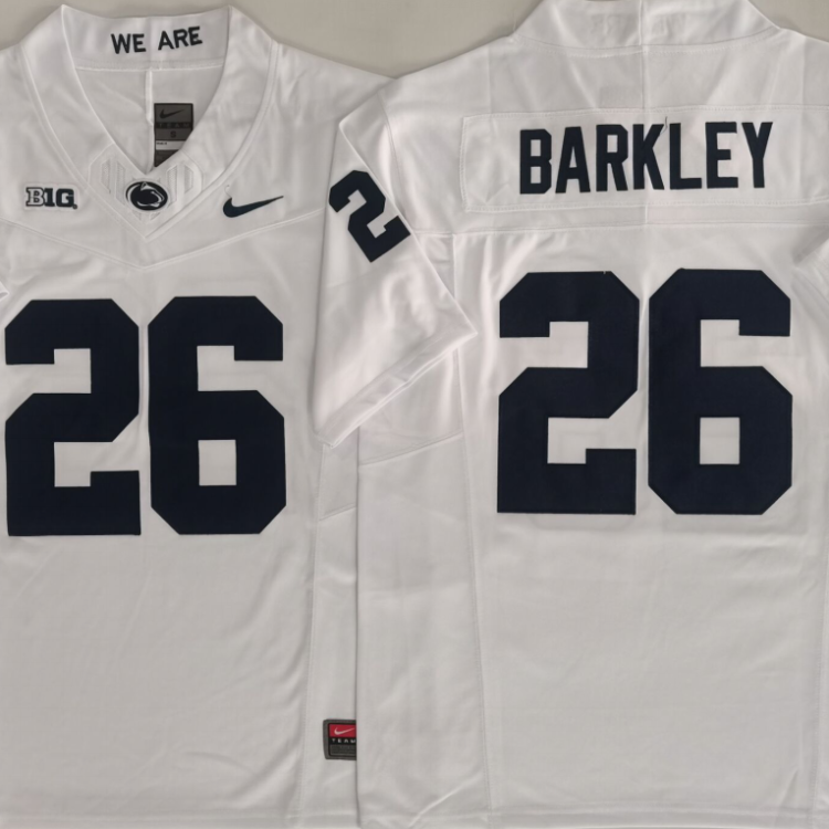 Penn State Nittany Lions White #26 BARKLEY Stitched Jersey