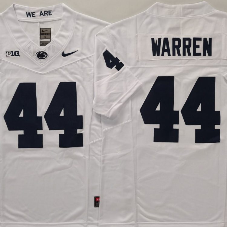 Penn State Nittany Lions White #44 WARREN Stitched Jersey