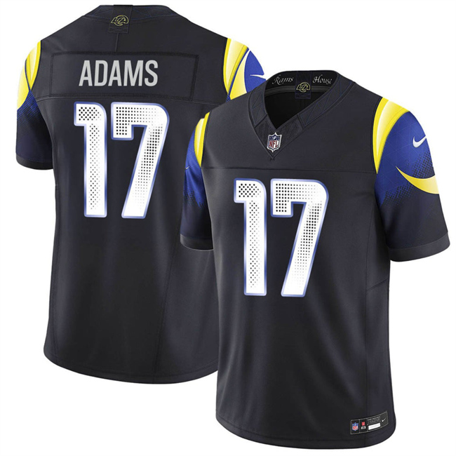 Men's Los Angeles Rams #17 Davante Adams Black 2025 F.U.S.E. “Rivalries” Vapor Limited Stitched Football Jersey