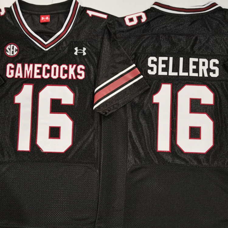 South Carolina Gamecock Black #16 SELLERS Stitched Jersey