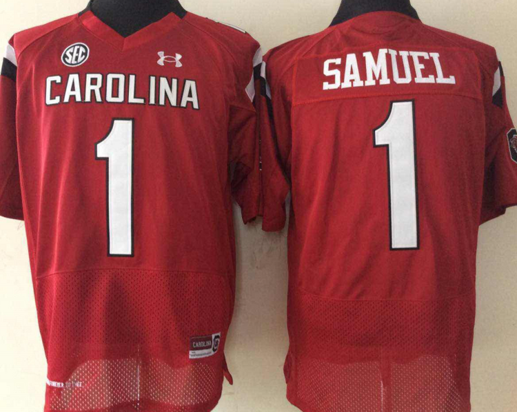 South Carolina Gamecock Red #1 SAMUEL Stitched Jersey