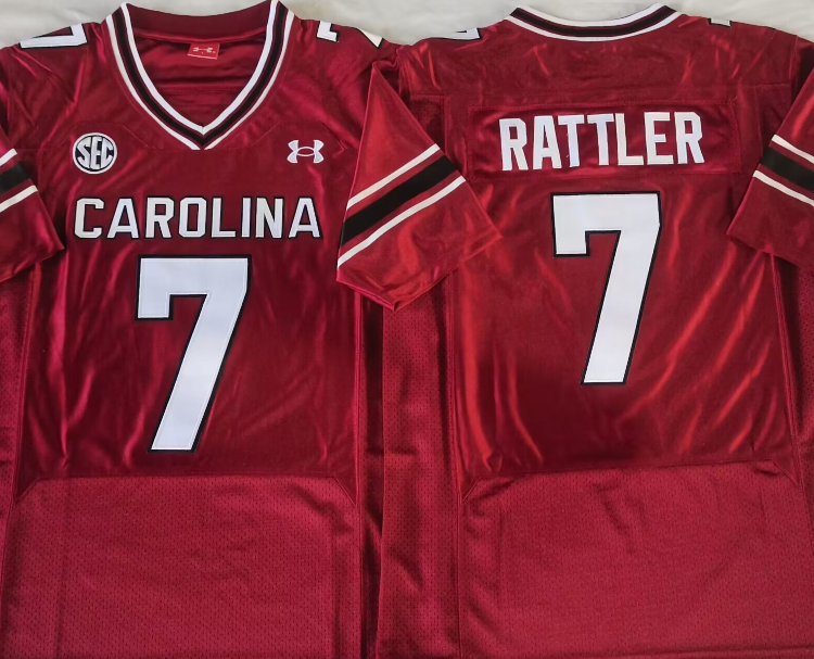 South Carolina Gamecock Red #7 RATTLER Stitched Jersey