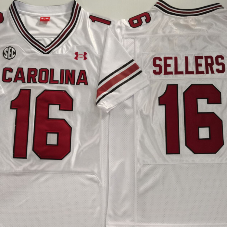 South Carolina Gamecock White #16 SELLERS Stitched Jersey