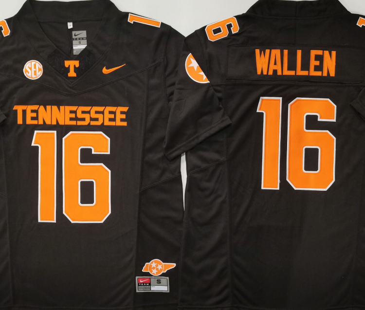 Tennessee Volunteers Black #16 WALLEN Stitched Jersey