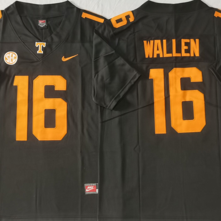 Tennessee Volunteers Black #16 WALLEN Stitched Jersey