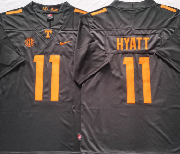 Tennessee Volunteers GRAY #11 HYATT Stitched Jersey