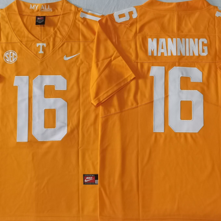 Tennessee Volunteers Orange #16 MANNINGStitched Jersey