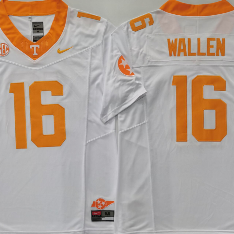Tennessee Volunteers White #16 WALLEN Stitched Jersey