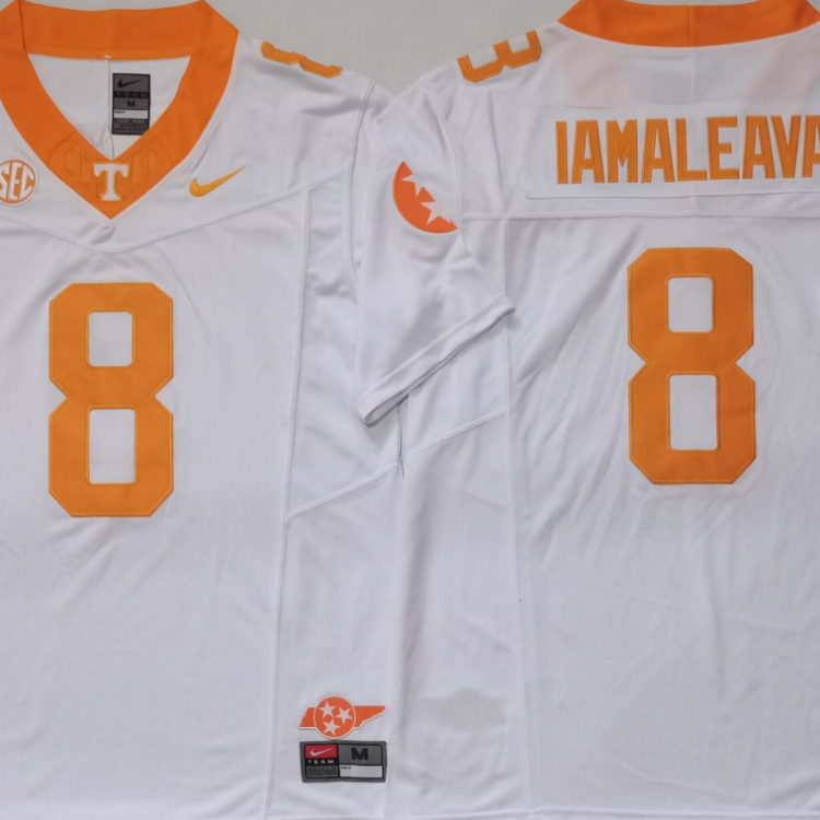 Tennessee Volunteers White #8 IAMALEAVA Stitched Jersey