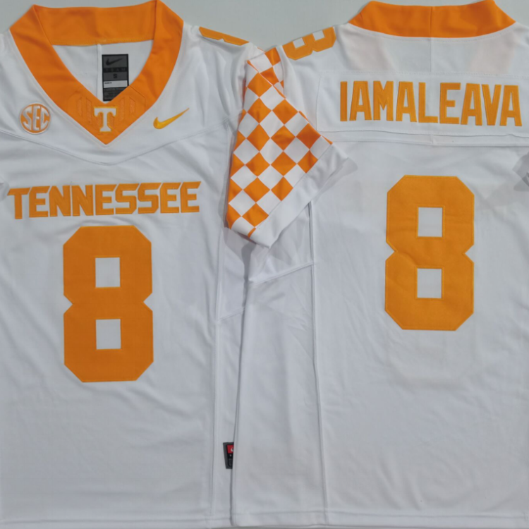 Tennessee Volunteers White #8 IAMALEAVA Stitched Jersey