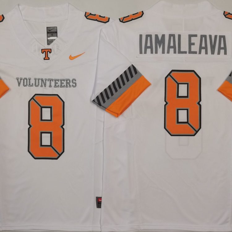 Tennessee Volunteers White #8 IAMALEAVA Stitched Jersey