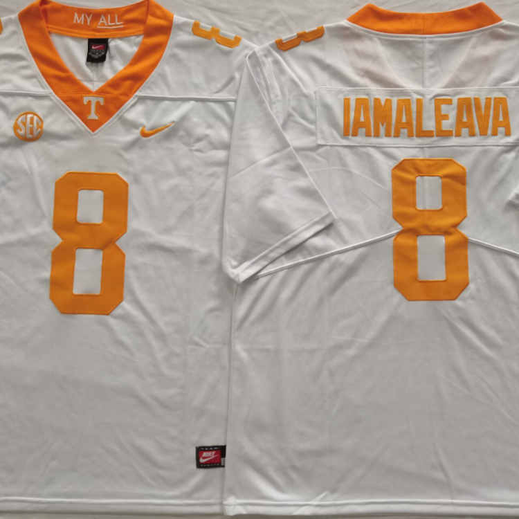 Tennessee Volunteers White #8 IAMALEAVA Stitched Jersey