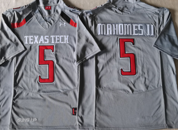Texas Tech Red Raiders Gray #5 MAHOMES II Stitched Jersey