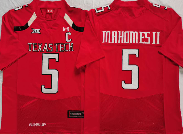 Texas Tech Red Raiders Red #5 MAHOMES II Stitched Jersey