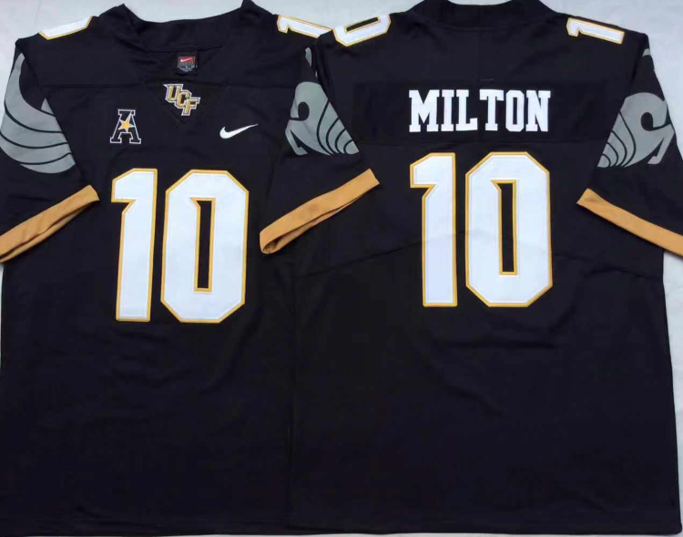 UCF KNIGHTS Black #10 MILTON Stitched Jersey