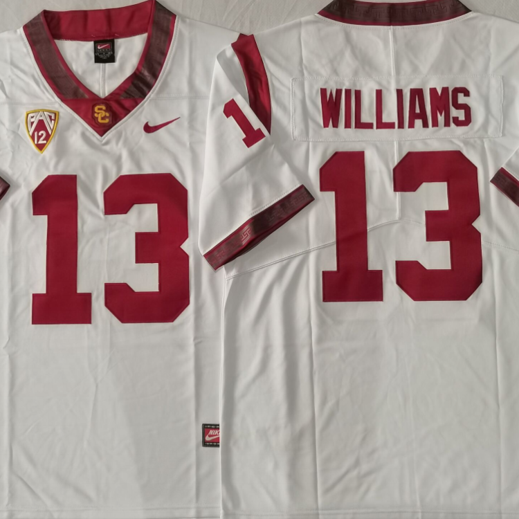 USC Trojans White #13 WILLIAMS Stitched Jersey