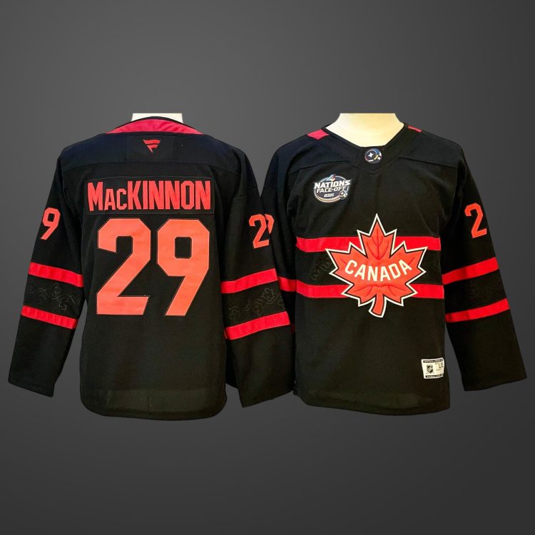 【Youth】 4 Nations NHL Hockey #29 Nathan MacKinnon Jersey Black