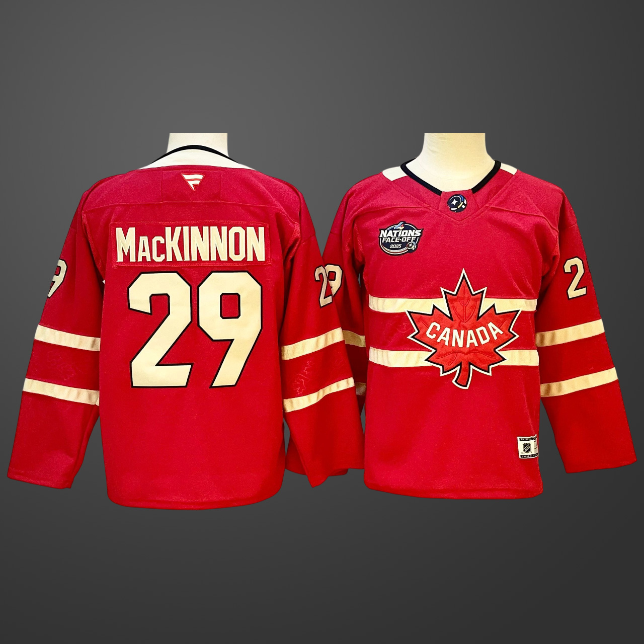 Youth 4 Nations NHL Hockey #29 Nathan MacKinnon Jersey Red