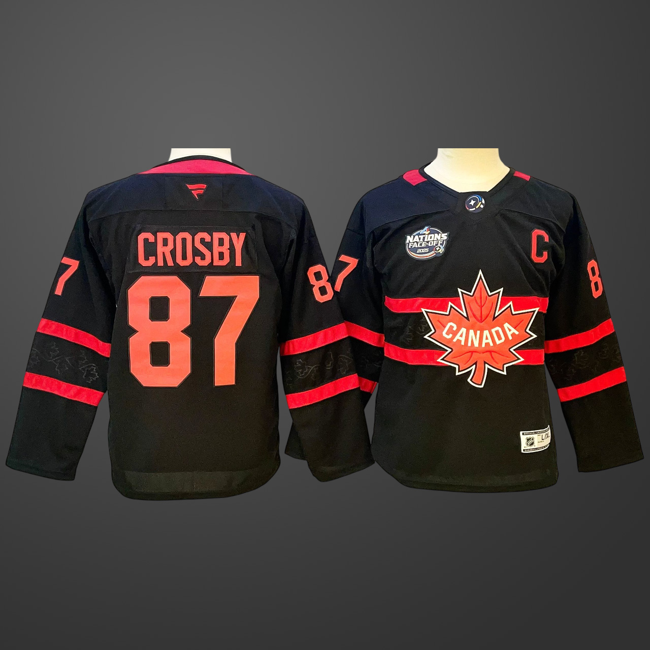 Youth 4 Nations NHL Hockey #87 Sidney Crosby Black Jersey