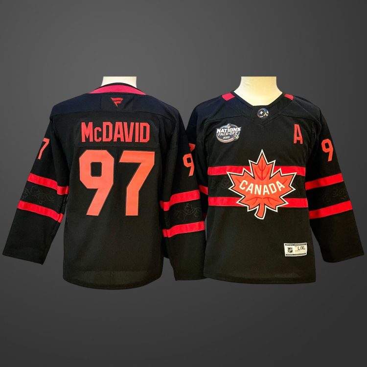 【Youth】 4 Nations NHL Hockey #97 Connor McDavid Jersey Black