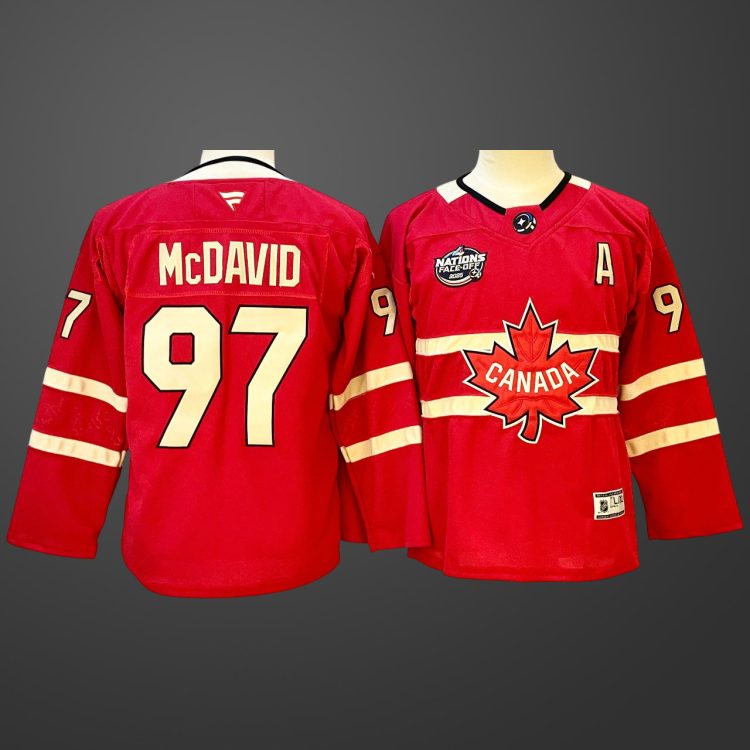 【Youth】  Nations NHL Hockey #97 Connor McDavid  Jersey Red