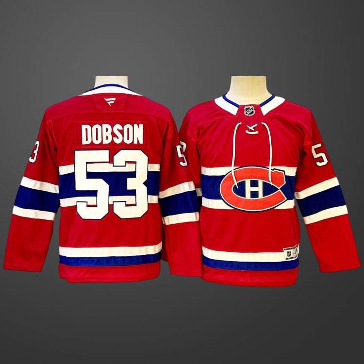 Youth Montreal Canadiens #53 Noah Dobson Red 2024-25 Stitched Jersey