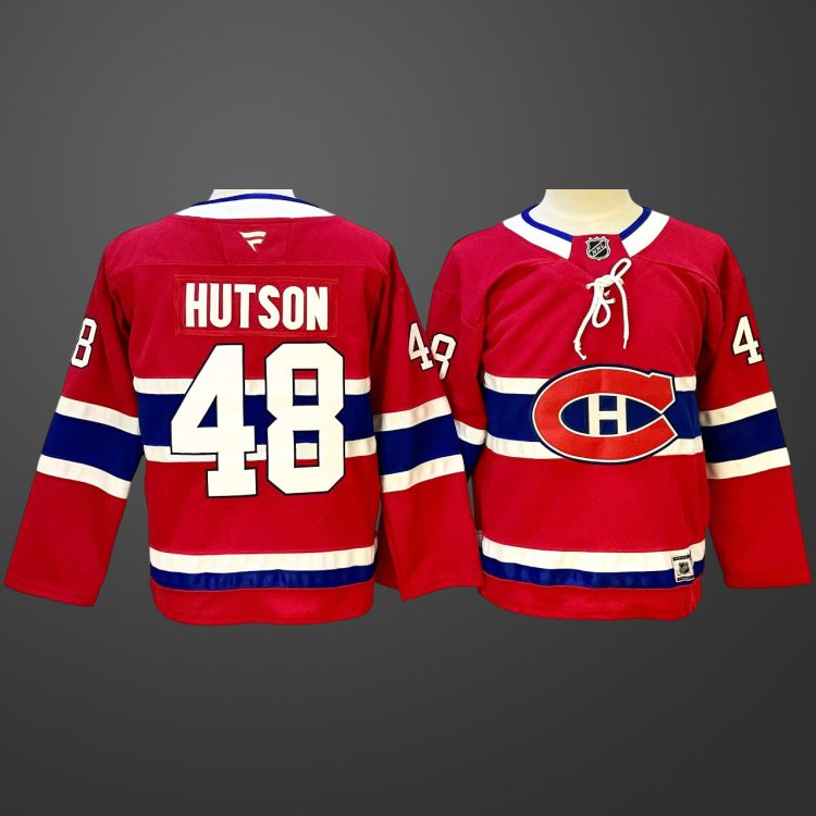 Youth Montreal Canadiens Lane Hutson #48 Red Home Breakaway Jersey