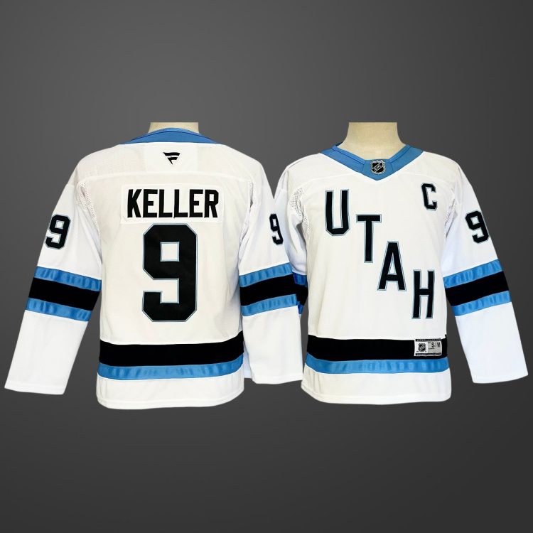 Youth Utah Mammoth #9 Clayton Keller Away Jersey - White