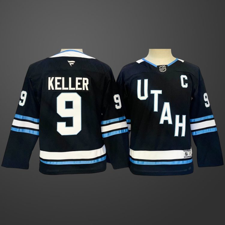 Youth Utah Mammoth #9 Clayton Keller Navy 2025 With C Patch Stitched Jersey