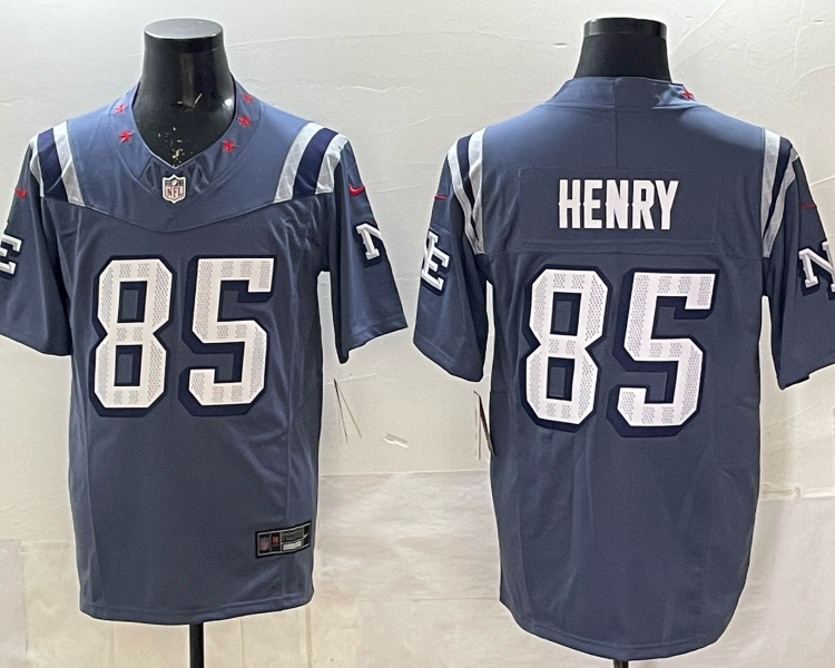 Men's New England Patriots Hunter Henry #85 Storm Blue 2025 Rivalries Collection Limited Jersey