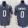 Men's New England Patriots Christian Gonzalez #0 Storm Blue 2025 Rivalries Collection Limited Jersey