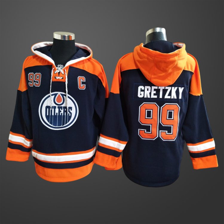 Men's Edmonton Oilers #99 GRETZKY All Stitched Hoodie