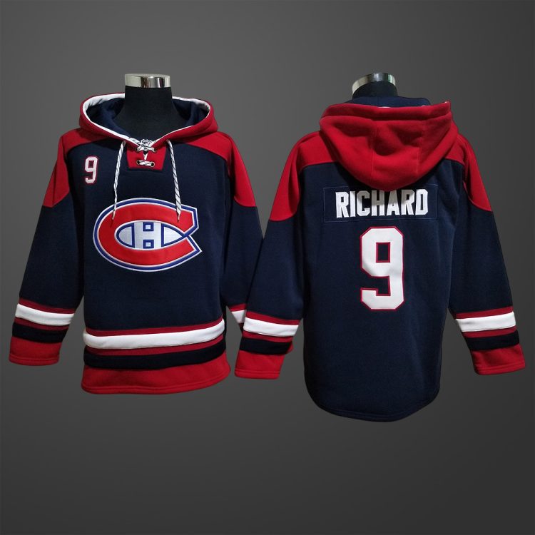 Men's Montreal Canadiens #9 RICHARD All Stitched Hoodie