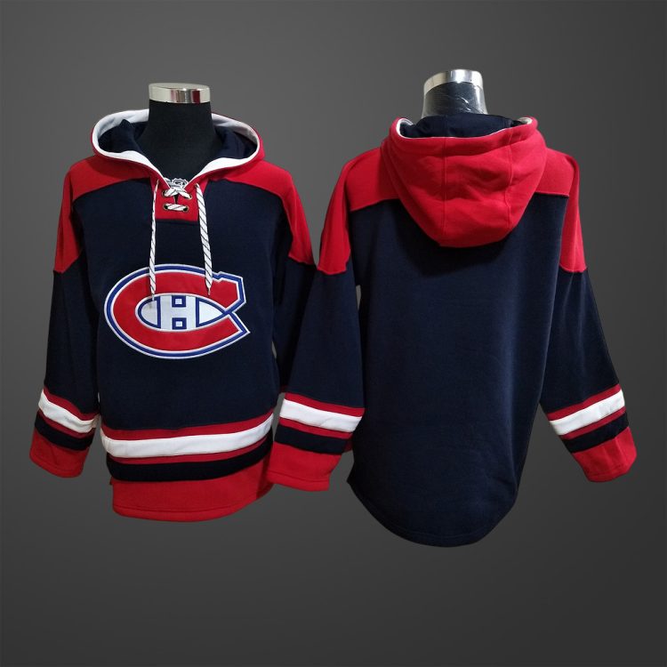 Men's Montreal Canadiens Team Blank  All Stitched Hoodie